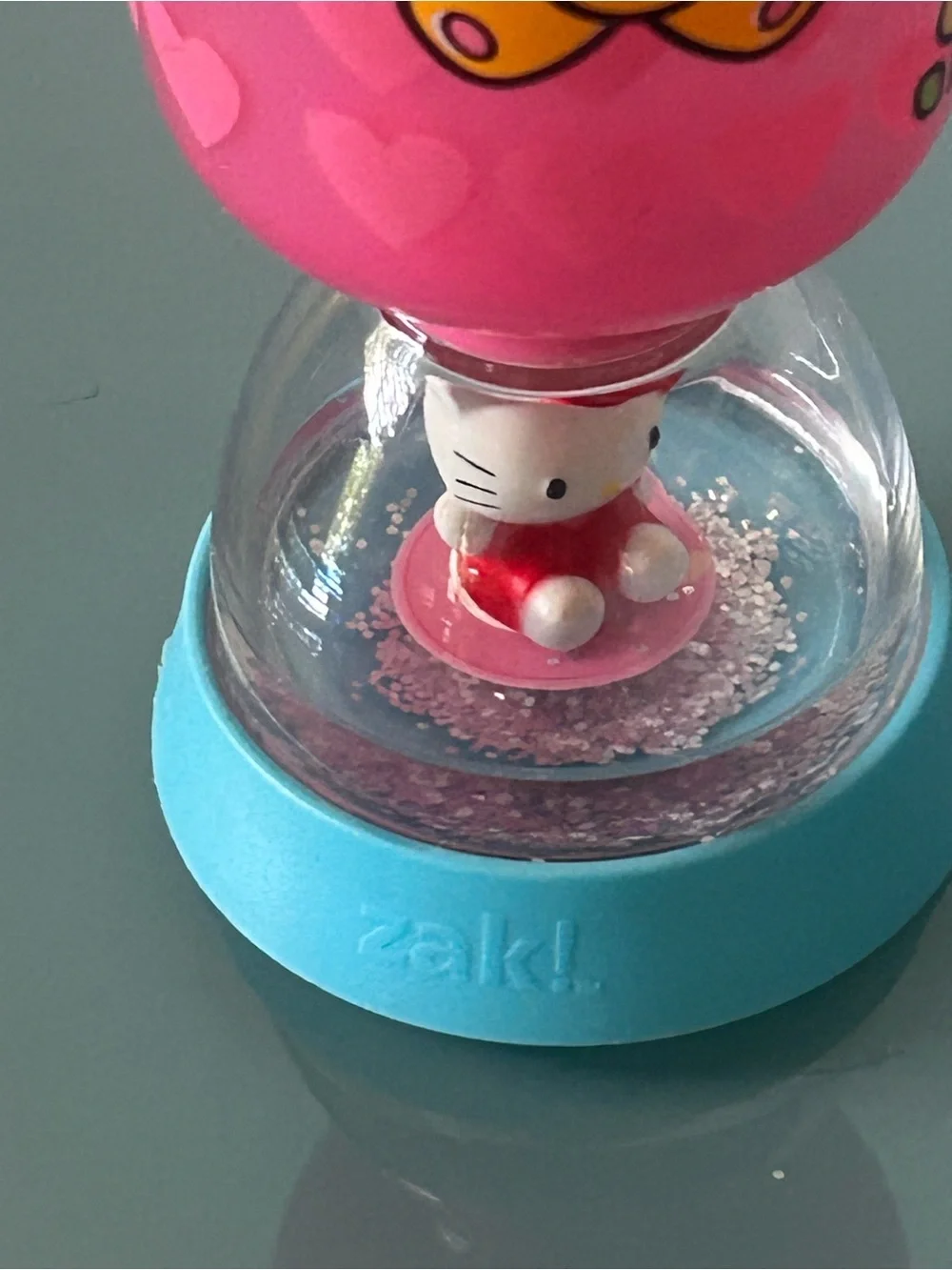 Rare Hello Kitty Pink Kids Cup Strawberry Sparkle Globe Lid Straw 2008